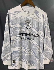 24-25  Manchester City White  LS Thailand Soccer Jersey AAA-9171