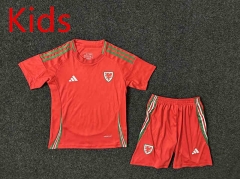 2024-25 Wales Home Red Kids/Youth Soccer Uniform-GB