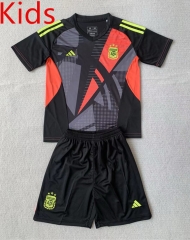 2024-25  Argentina Goalkeeper Black Kids/Youth Soccer Uniform-AY
