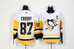 NHL Pittsburgh (Penuins)  White & Yellow #87 Jersey