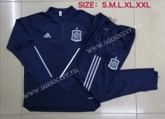 2020-2021 Spain Royal Blue Thailand Soccer Tracksuit Uniform