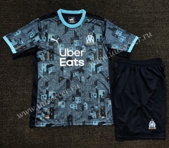 2020-2021 Olympique Marseille Away Blue Soccer Uniform
