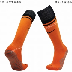 2020-2021 Netherlands Home Orange Thailand Soccer Socks