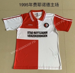 1995 Retro version Feyenoord Rotterdam Home Red & White Thailand Soccer Jersey AAA-AY