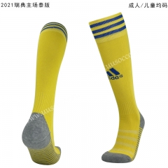 2020-2021 Sweden Home Yellow Thailand Soccer Socks