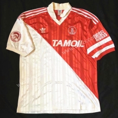 92-94 Retro Version Monaco Home Red & White Thailand Soccer Jersey AAA-503