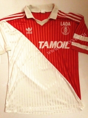 91-92 Retro Version Monaco Home Red & White Thailand Soccer Jersey AAA-503