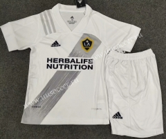 2021-2022 Los Angeles Galaxy Home White Kids/Youth Soccer Uniform