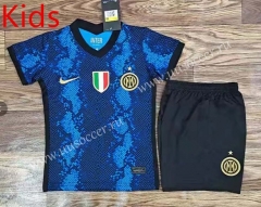2021-2022 Inter Milan Home Royal Blue Youth/Kids Soccer Uniform-QY