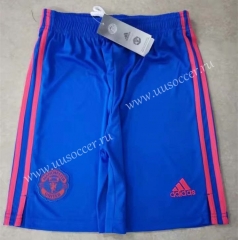 2021-2022 Manchester United  Away Blue Thailand Soccer Shorts-701