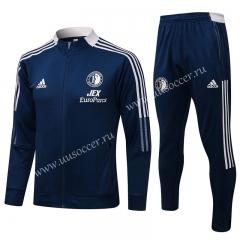 21-22 Feyenoord Rotterdam Blue Soccer Thailand Jacket Uniform-815