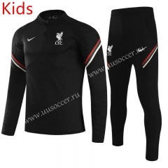 2021-2022 liverpool Black Kids/Youth Soccer Tracksuit-GDP
