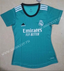2021-2022 Real Madrid 2nd Away  Blue Thailand Female Soccer Jersey AAA