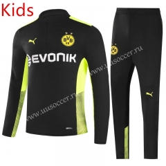 21-22  Borussia Dortmund Black    Kids/Youth Soccer Tracksuit-GDP