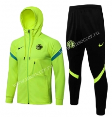 2021-2022 Inter Milan Green Thailand Soccer jacket  Uniform With Hat-815