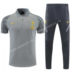 2021-22 Liverpool Gray  Thailand Polo Uniform-CS