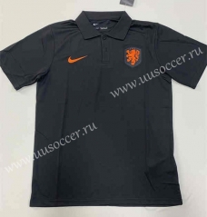 21-22 Netherlands Black Thailand Polo Shirts-803