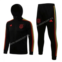 21-22  Ajax Black  With Hat Thailand Soccer Jacket Uniform-815