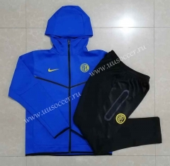 2022-23  Inter Milan Cai Blue Thailand Soccer jacket  Uniform With Hat-815