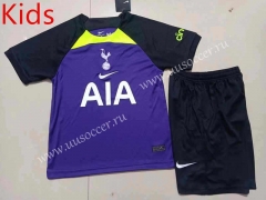 2022-23 Tottenham Hotspur Away Purple  Youth/Kids Soccer Uniform-507