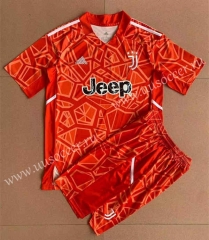 2022-23  Juventus Goalkeeper Red Soccer Uniform-AY