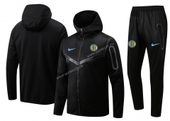 2022-23  Inter Milan Black Thailand Soccer jacket  Uniform With Hat-815
