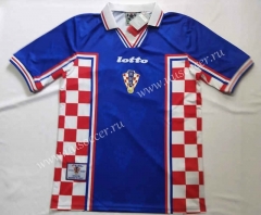 1998  Retro Verison Croatia Home Blue Thailand Soccer Jersey AAA-912