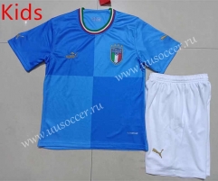 2022-23  Italy Home Blue  Kids/Youth Soccer Uniform-507