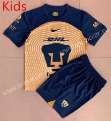 2022-23  Pumas UNAM Away Yellow kids  Soccer Uniform-AY