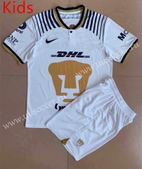 2022-23 Pumas UNAM Home White Kids/Youth Soccer Uniform-AY