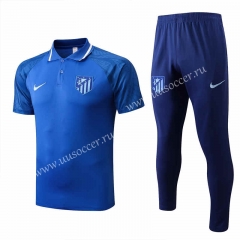 2022-23  Atletico Madrid Cai  Blue Thailand Polo Uniform-815