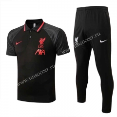 2022-23 Liverpool Black Thailand Polo Uniform-815