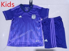 2022-23  Argentina Away Purple Kids/Youth Soccer Uniform-709