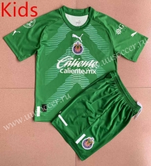 2022-23 Deportivo Guadalajara Goalkeeper Green kids  Soccer Uniform-AY