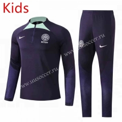 2022-23 Inter Milan Blue Kids/Youth Tracksuit Uniform-411