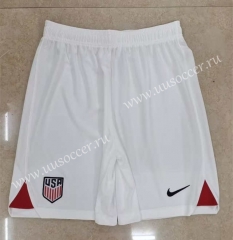 2022-23  United States Home White Thailand Soccer Shorts