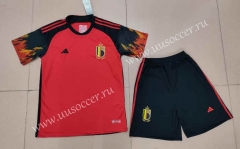 2022-23 Belgium Home Red Soccer Uniform-718
