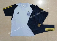 2022-23 Spain Light  Blue Thailand short-Soccer Tracksuit Uniform