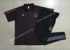 2022-23 Germany Dark Brown Thailand Polo Uniform-815