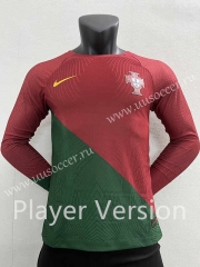 Player Version 2022-23 Portugal Home Red LS Thailand Soccer Jersey AAA-2016