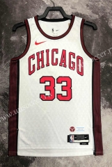 2023 City Version  NBA Chicago Bull White #33  Jersey-311