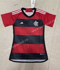 2023-24 CR Flamengo  Home Red&Black Thailand Women Soccer Jersey AAA-9408