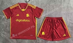 2023-24 Roma Home Red Soccer Uniform-8975