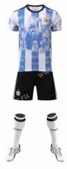star style 2023-24 Argentina Blue& White Kids/Youth Soccer Uniform-9031