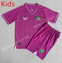 23-24  Ireland Goalkeeper Pink Kid/Youth Soccer Uniform-AY