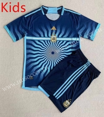 concept version 2023-24 Argentina Royal  Blue Kids/Youth Soccer Uniform-AY