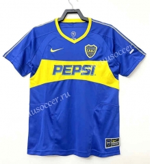 Retro Version 2003-04 Boca Juniors Home Blue  Thailand Soccer Jersey-811
