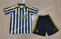 2023-24 Juventus Home White&Black  Soccer Uniform-718