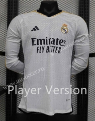 Player  Version 23-24 Real Madrid Home White LS Thailand Soccer Jersey AAA-888