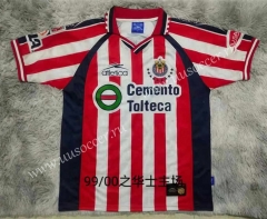 99-00 edition Deportivo Guadalajara  Home Red& White  Thailand Soccer Jersey AAA-9755